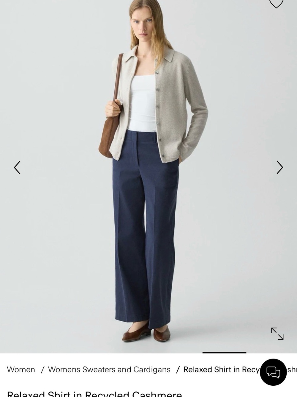 Theory Collared Button-Front Cardigan in Light Cream cashmere new - Picture 2 of 2
